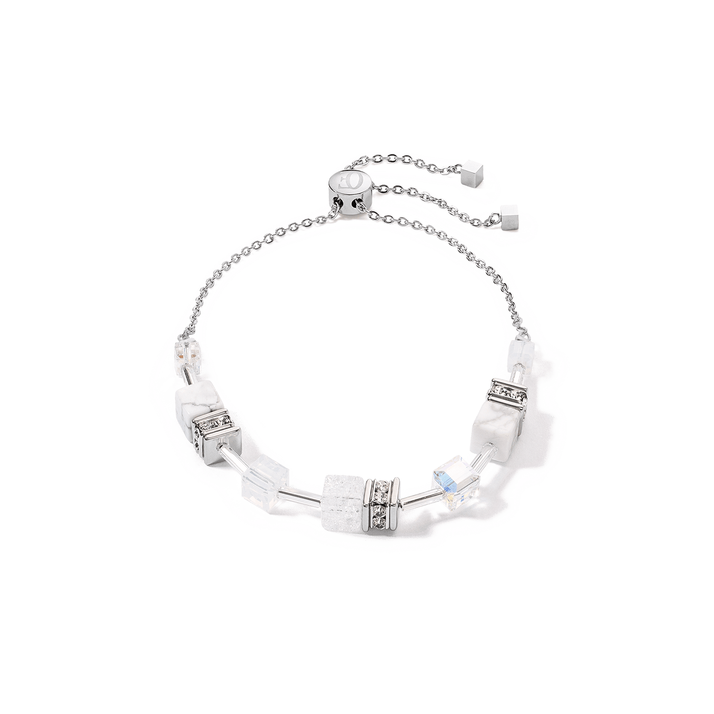Coeur De Lion GeoCUBE® Iconic Nature White and Silver Chain Bracelet - Rococo Jewellery