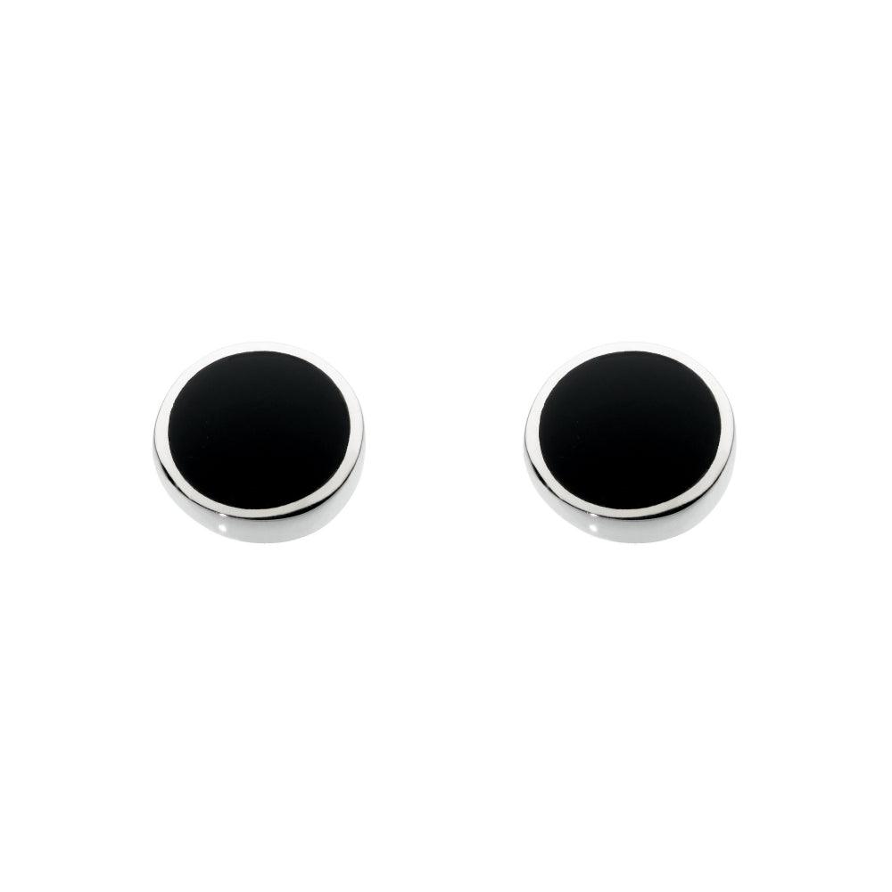 Round Black Onyx Stud Earrings - Rococo Jewellery