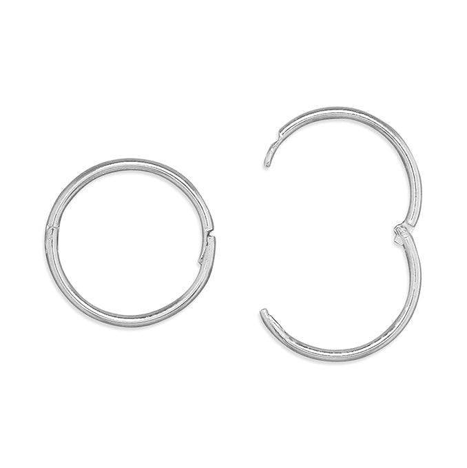 Sterling Silver Sleeper Hoop Earrings - Rococo Jewellery
