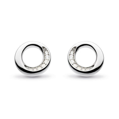 Kit Heath Bevel Cirque CZ Stud Earrings in Sterling Silver - Rococo Jewellery
