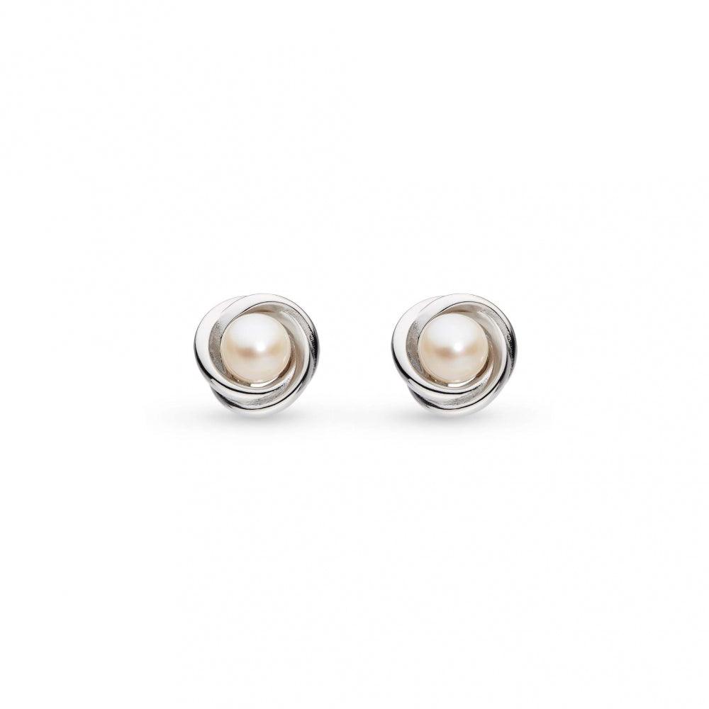 Kit Heath Bevel Trilogy Pearl Stud Earrings - Rococo Jewellery