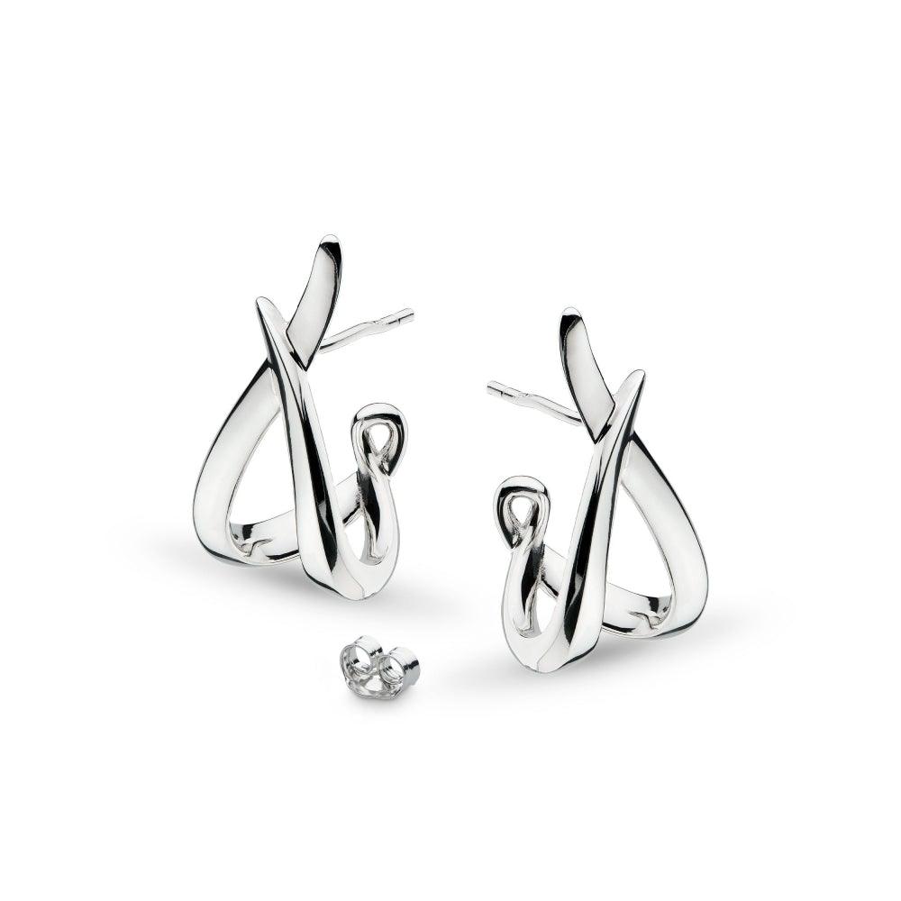 Kit Heath Entwine Twine Twist Semi Hoop Stud Earrings - Rococo Jewellery