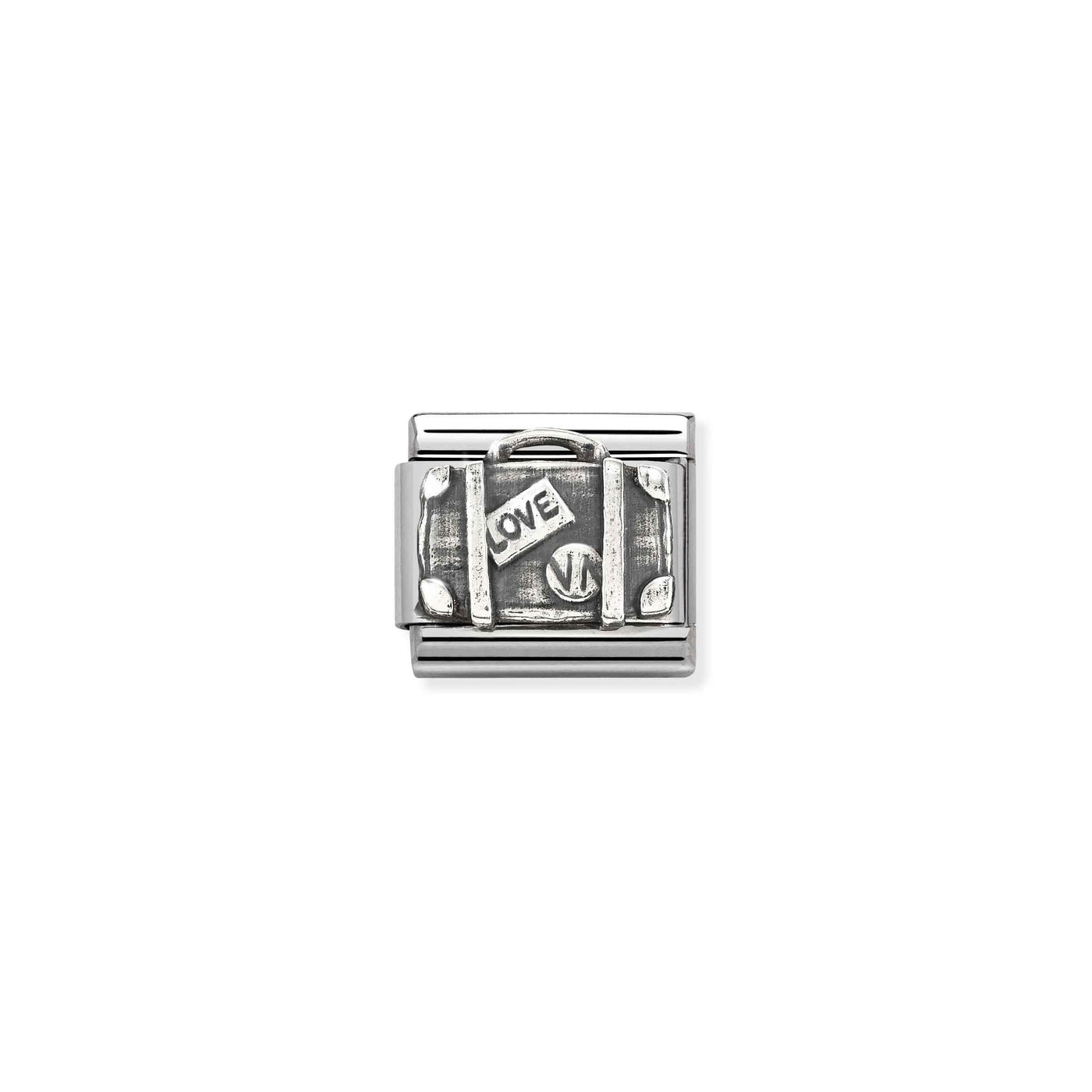 Nomination Classic Silver and Stainless Steel Suitcase Charm - Rococo Jewellery