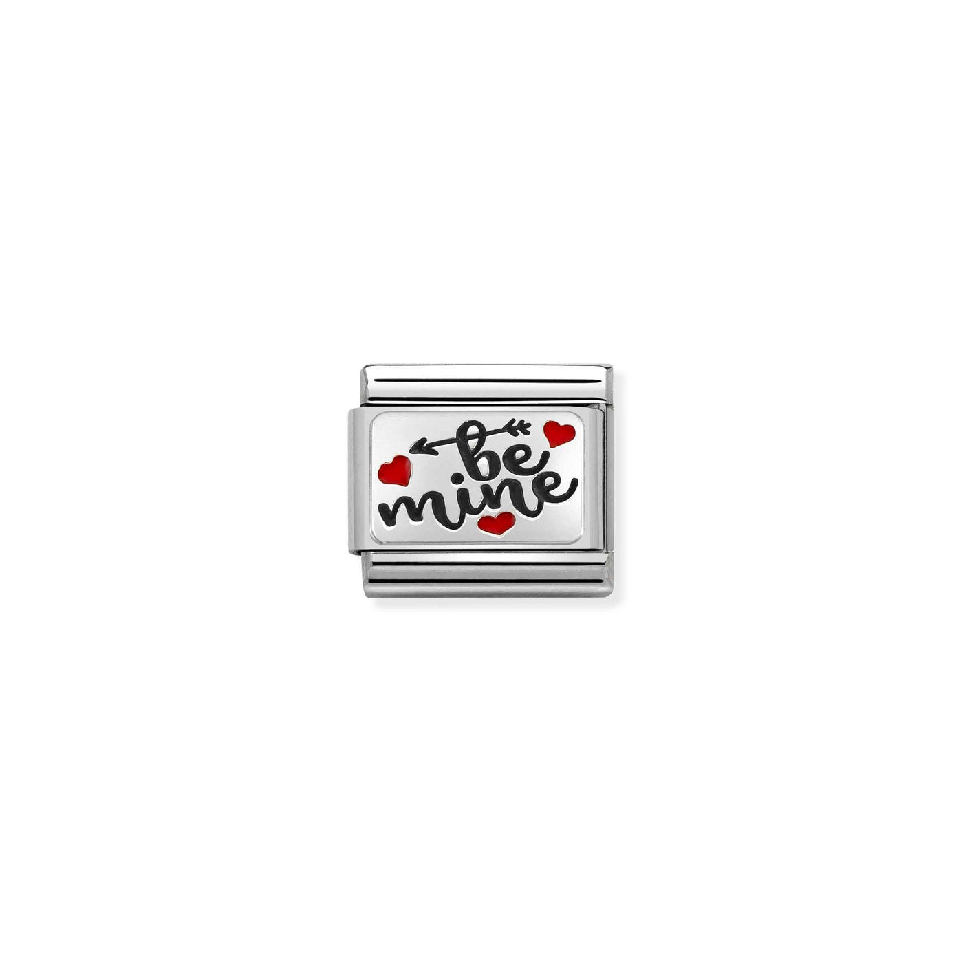 Nomination Classic Silver Be Mine with Red Hearts Charm - Rococo Jewellery