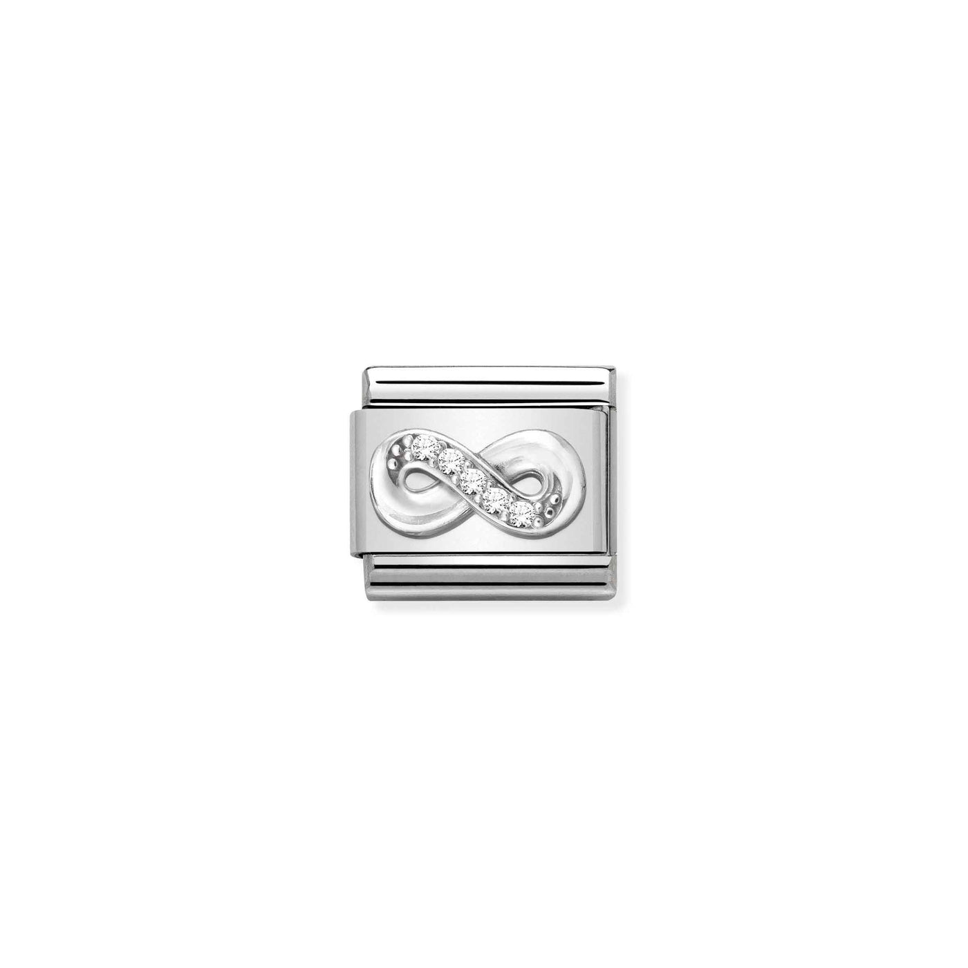 Nomination Classic Silver & White CZ Infinity Charm - Rococo Jewellery