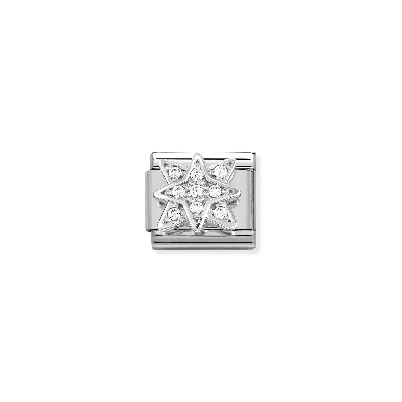 Nomination Classic Silver and Cubic Zirconia Wind Rose Charm - Rococo Jewellery