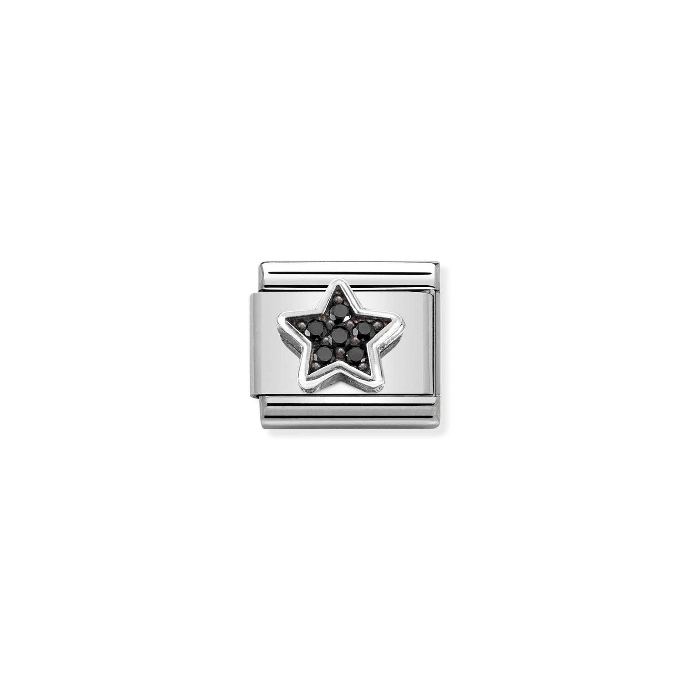 Nomination Classic Silver & Black CZ Star Charm - Rococo Jewellery
