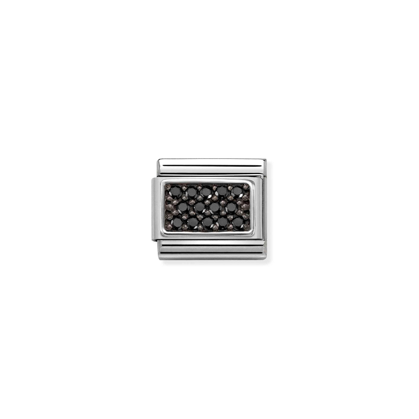 Nomination Classic Silver & Black CZ Pave Charm - Rococo Jewellery