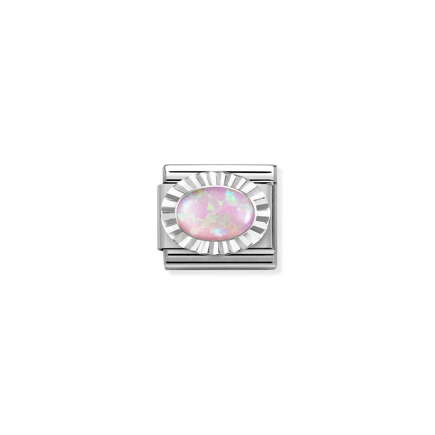 Nomination Classic Sterling Silver and Pink Opal Charm - Rococo Jewellery