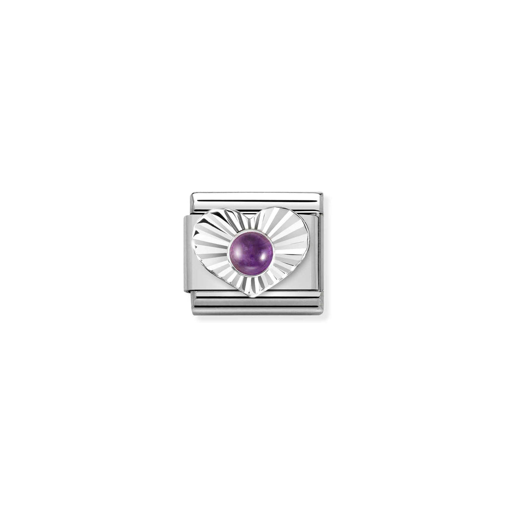 Nomination Classic Amethyst Heart Charm – Rococo Jewellery