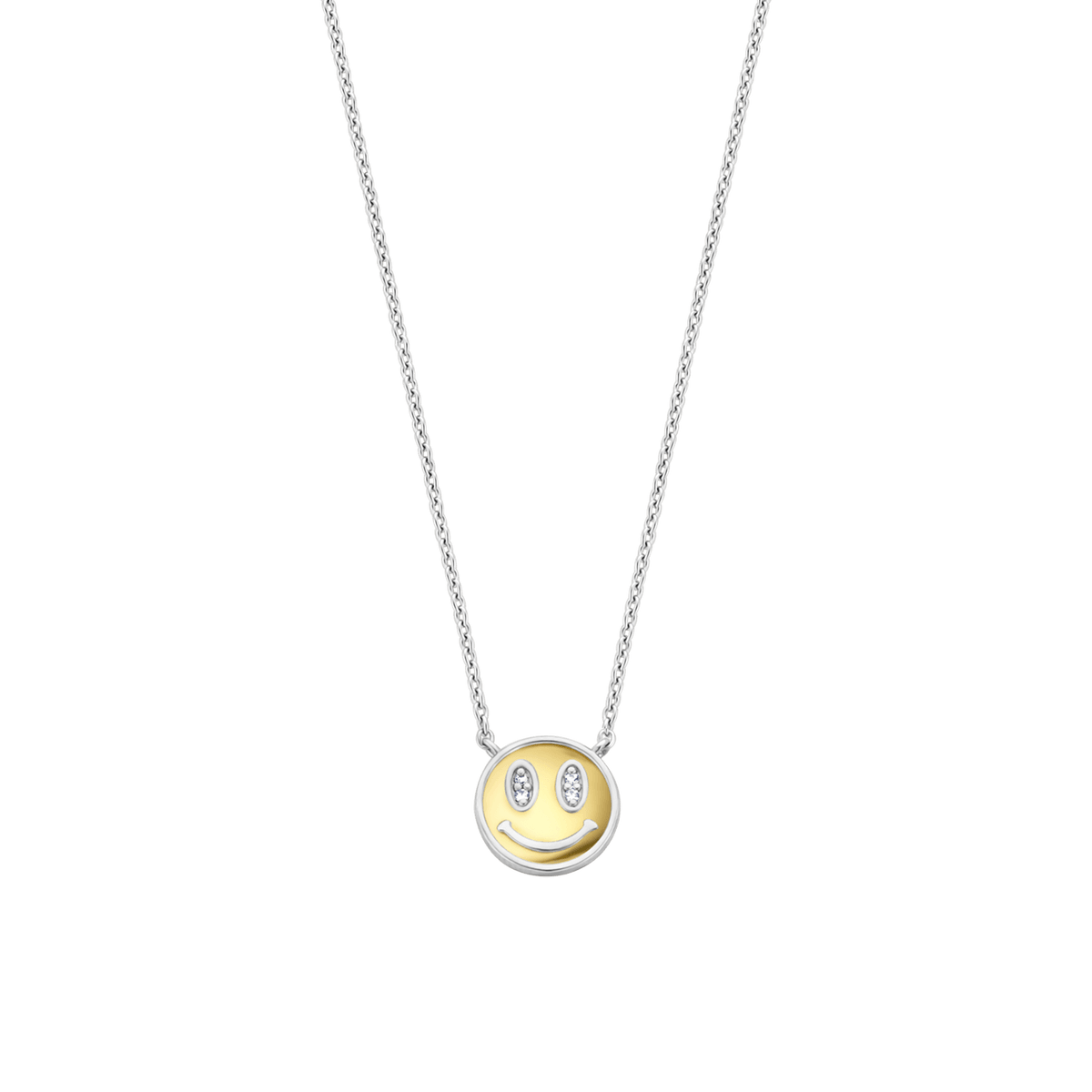 Ti Sento Silver and Gold Smiley Necklace - Rococo Jewellery