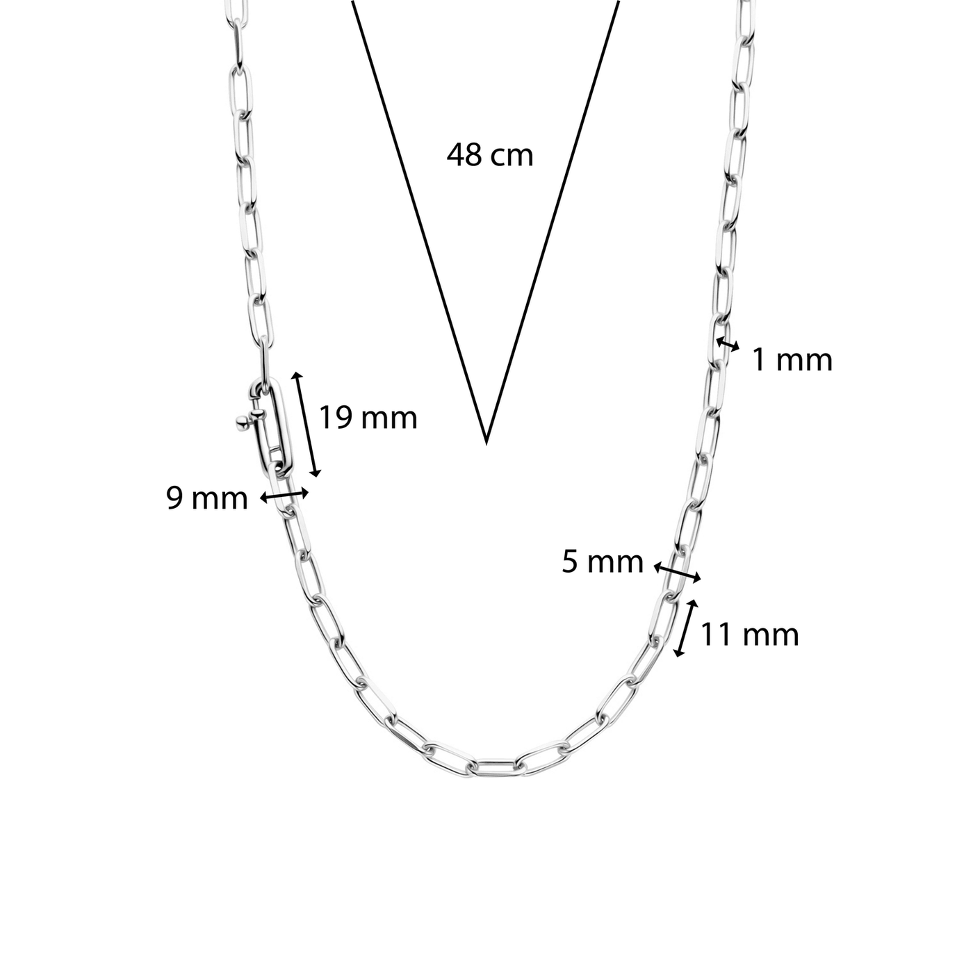 Ti Sento Silver Necklace with Mini Silver Chain Links - Rococo Jewellery