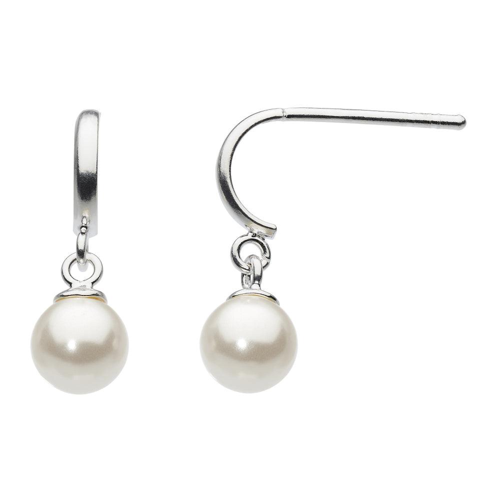 Freshwater Pearl Half Hoop Drop Earrings - Rococo Jewellery