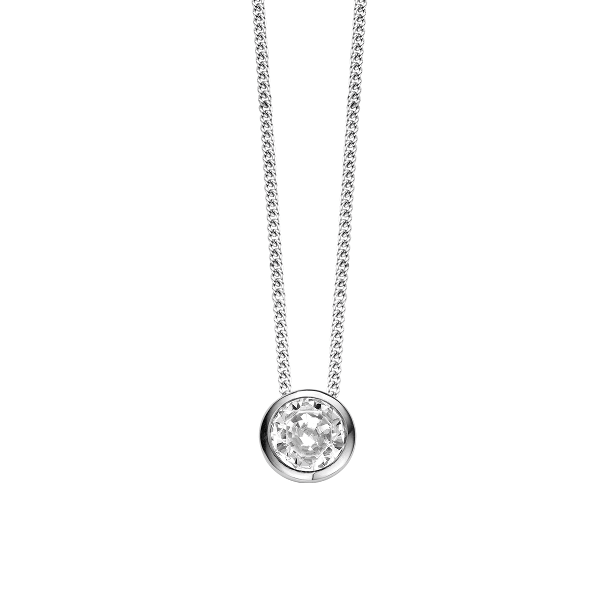 Ti Sento Silver Necklace with a Cubic Zirconia Pendant - Rococo Jewellery