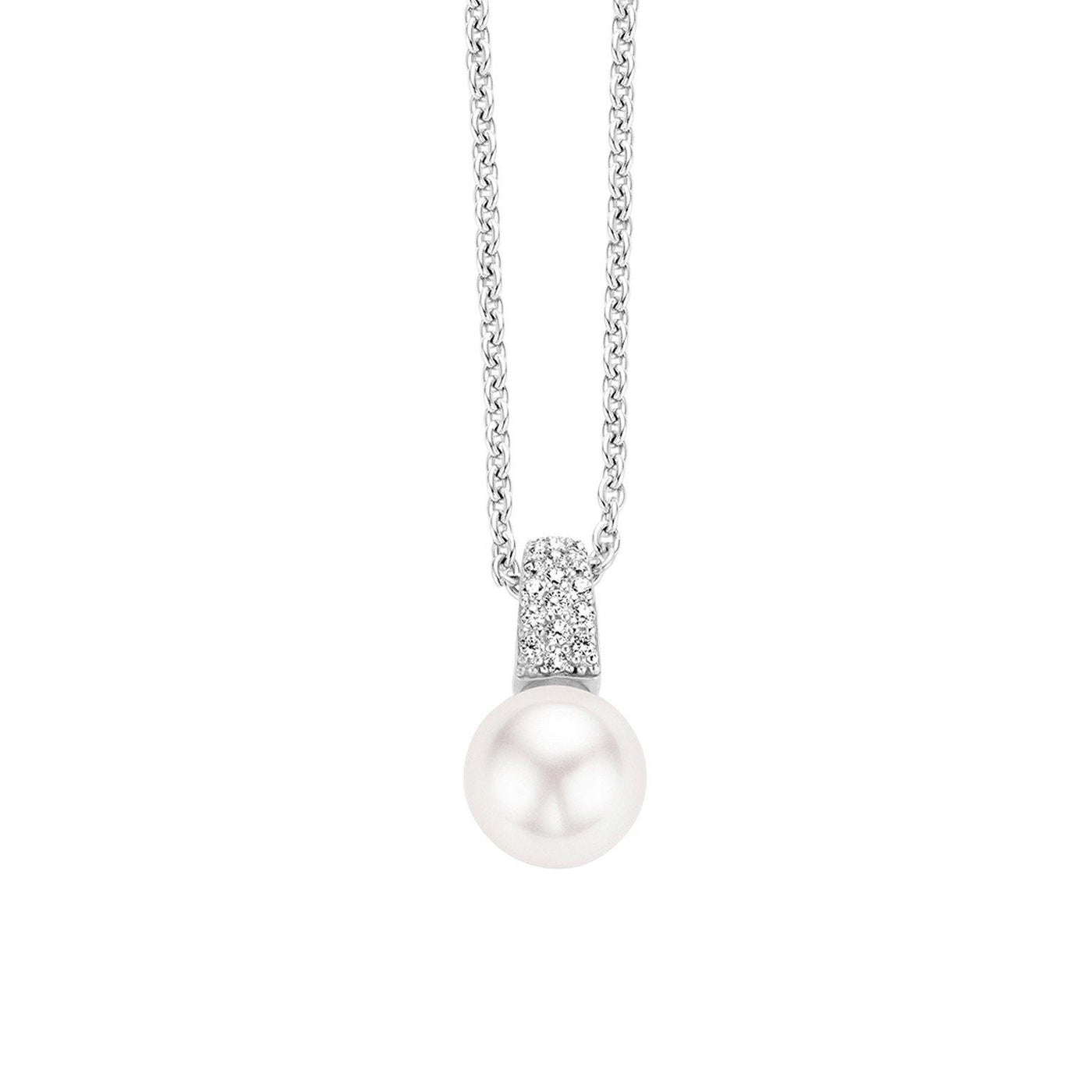 Ti Sento Sterling Silver Pearl Pendant Necklace - Rococo Jewellery