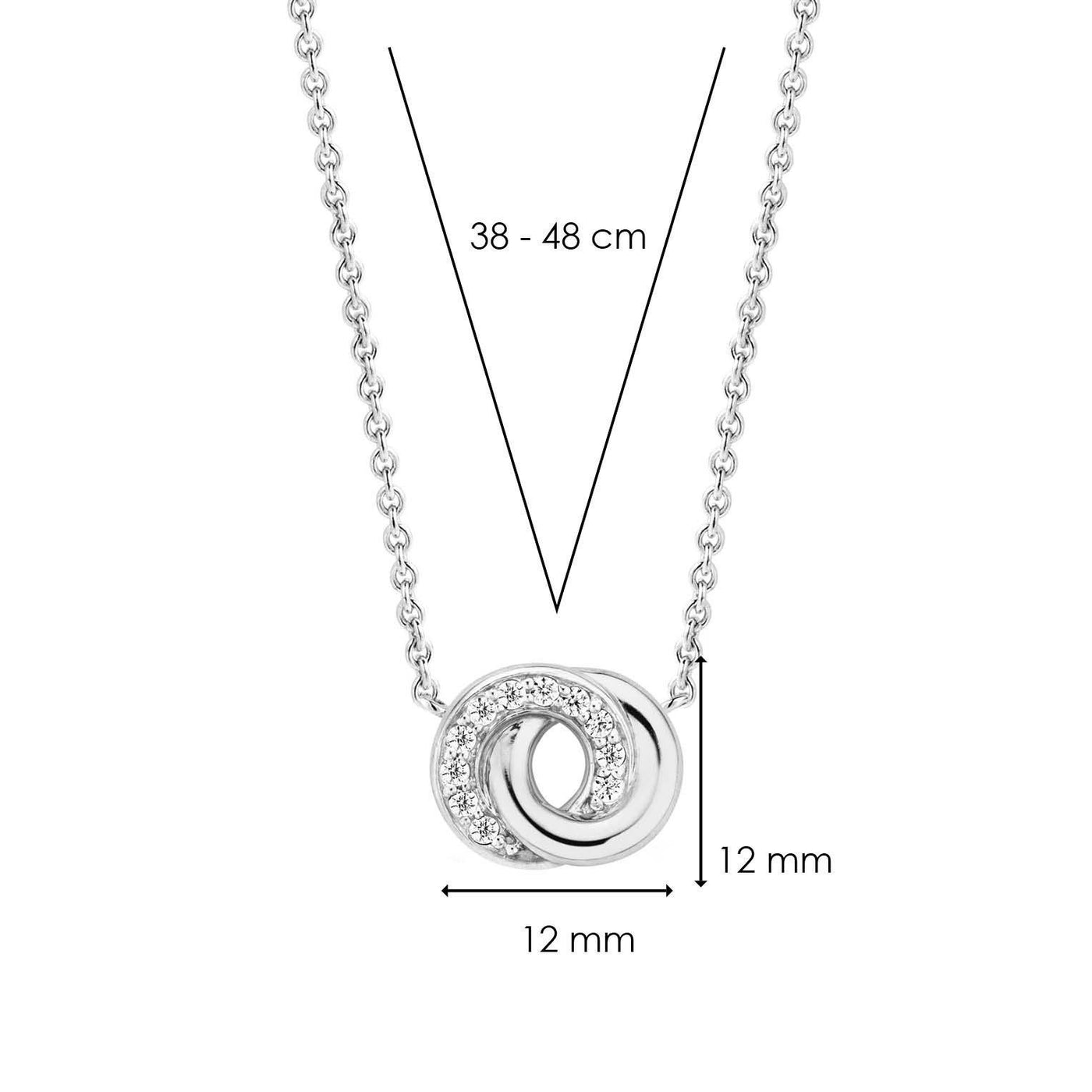 Ti Sento Sterling Silver Circles Sparkle Necklace - Rococo Jewellery