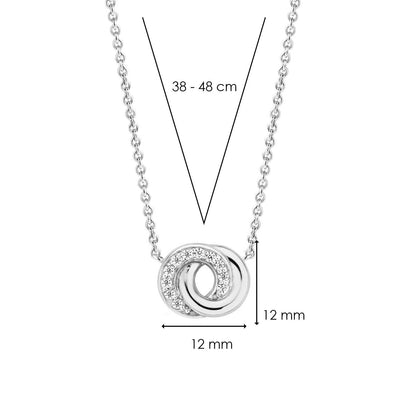 Ti Sento Sterling Silver Circles Sparkle Necklace - Rococo Jewellery