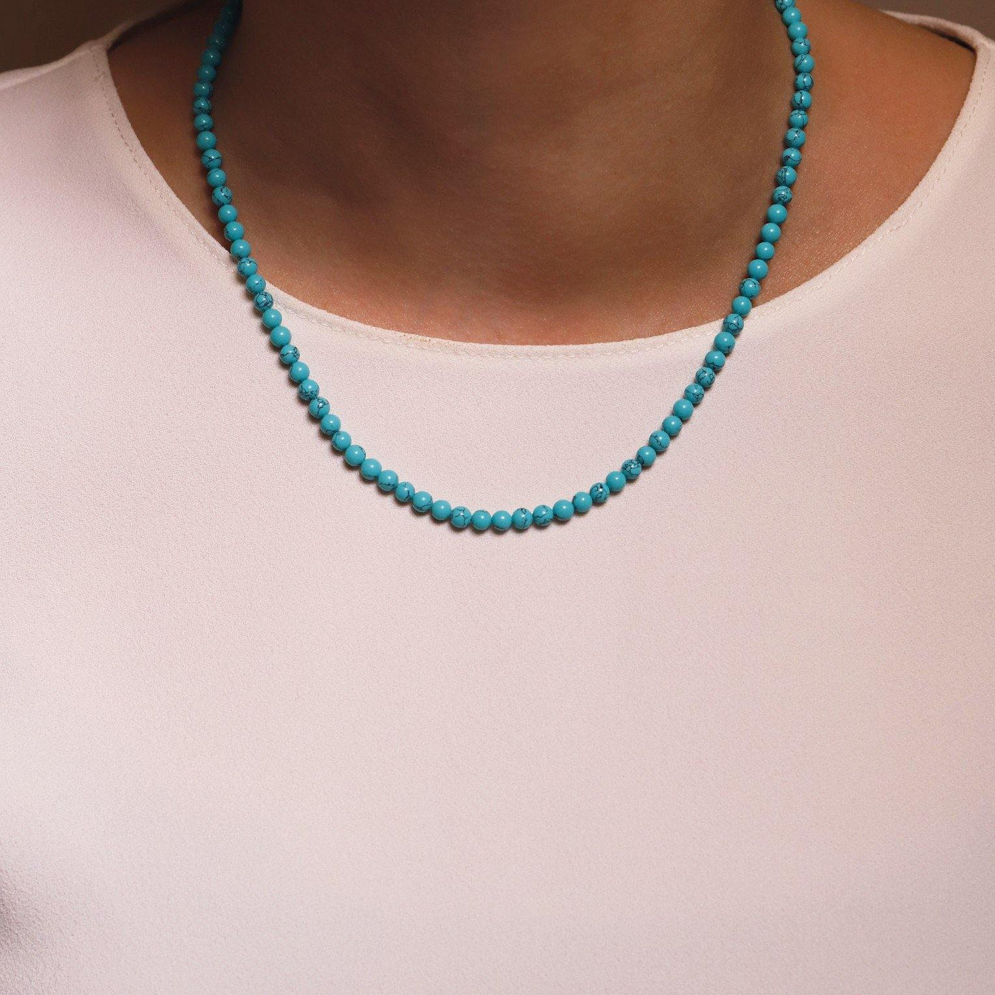 Ti Sento Sterling Silver Turquoise Bead Necklace - Rococo Jewellery