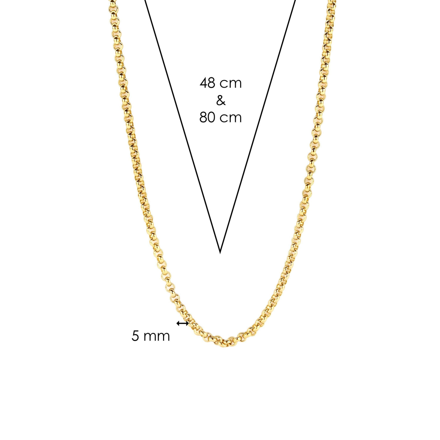 Ti Sento 48cm Anchor Chain - Sterling Silver or 18ct Gold Vermeil - Rococo Jewellery