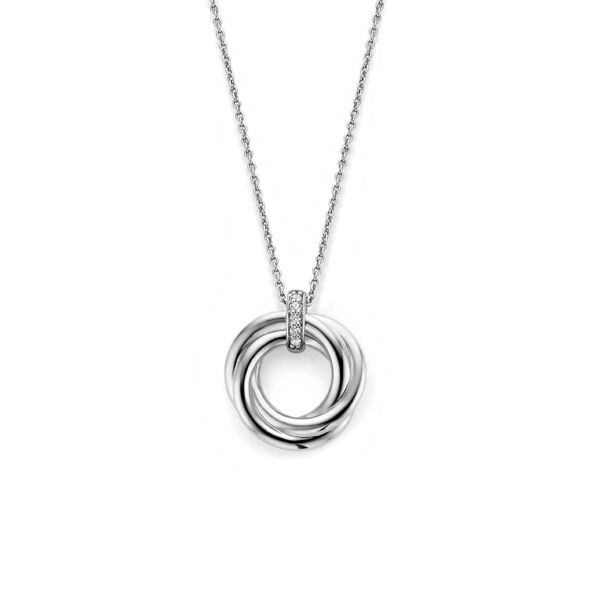Ti Sento Sterling Silver Twisted Circle Necklace - Rococo Jewellery