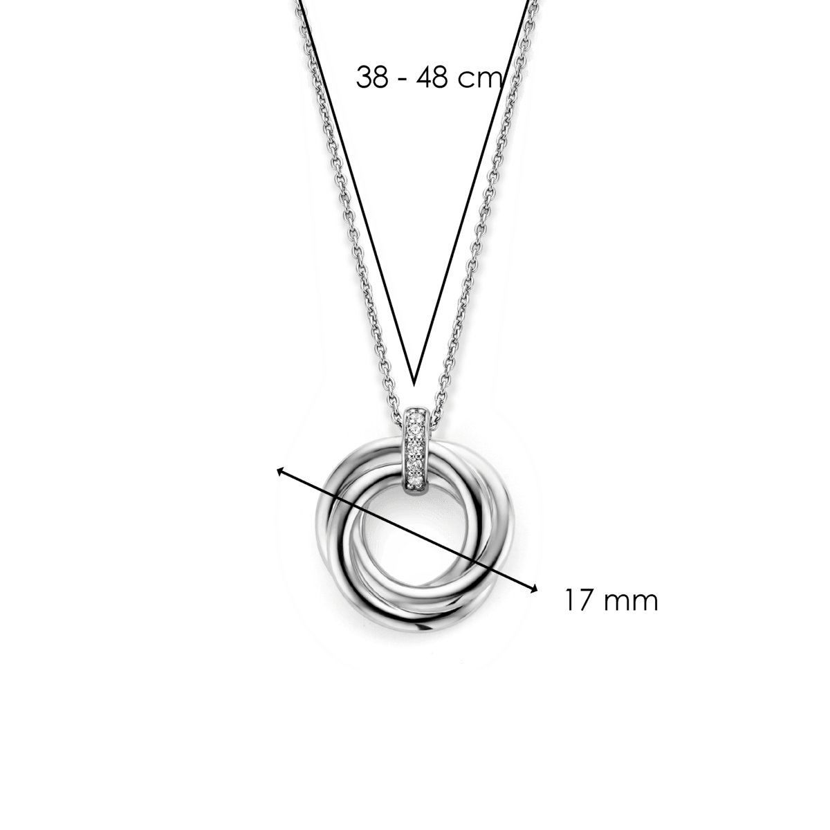 Ti Sento Sterling Silver Twisted Circle Necklace - Rococo Jewellery