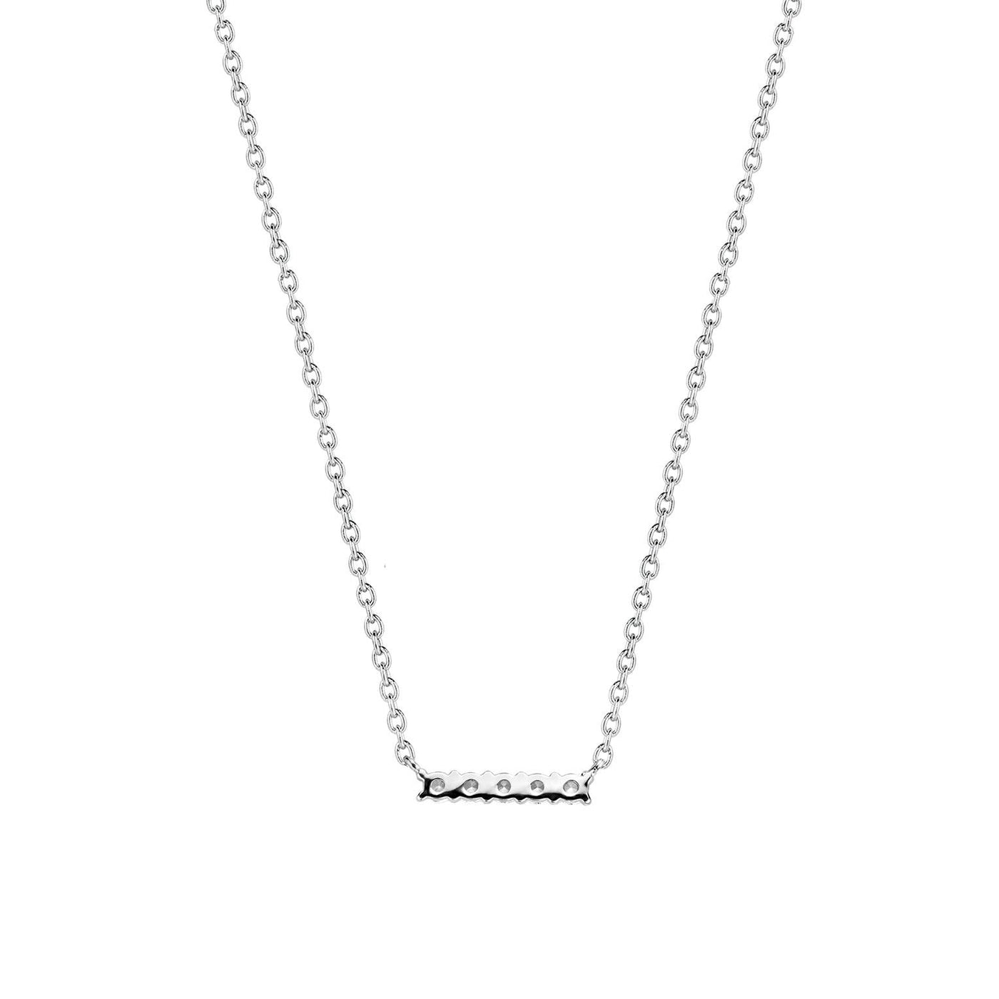 Ti Sento Sterling Silver Cubic Zirconia Bar Necklace - Rococo Jewellery