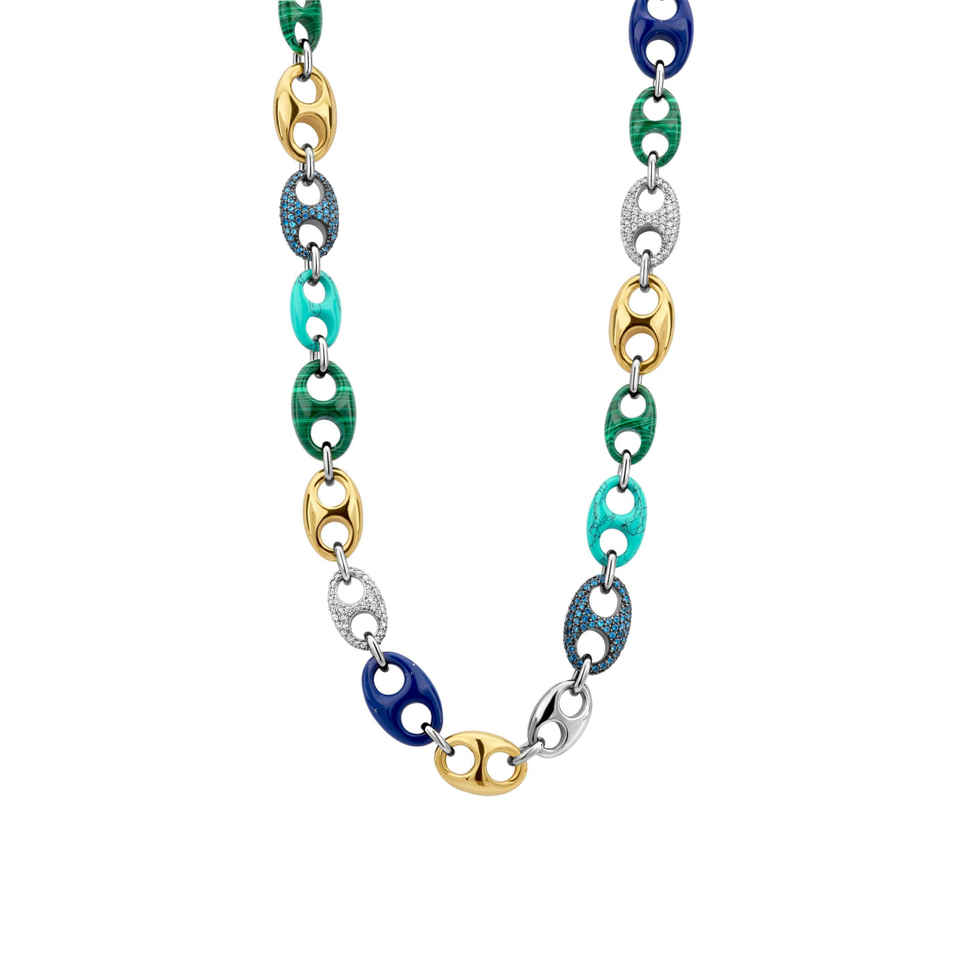 Ti Sento Multicoloured Anchor Links Necklace - Rococo Jewellery
