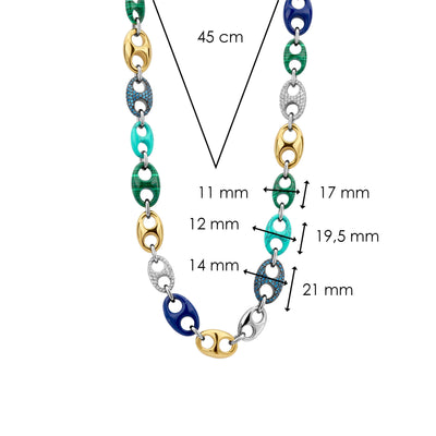 Ti Sento Multicoloured Anchor Links Necklace - Rococo Jewellery
