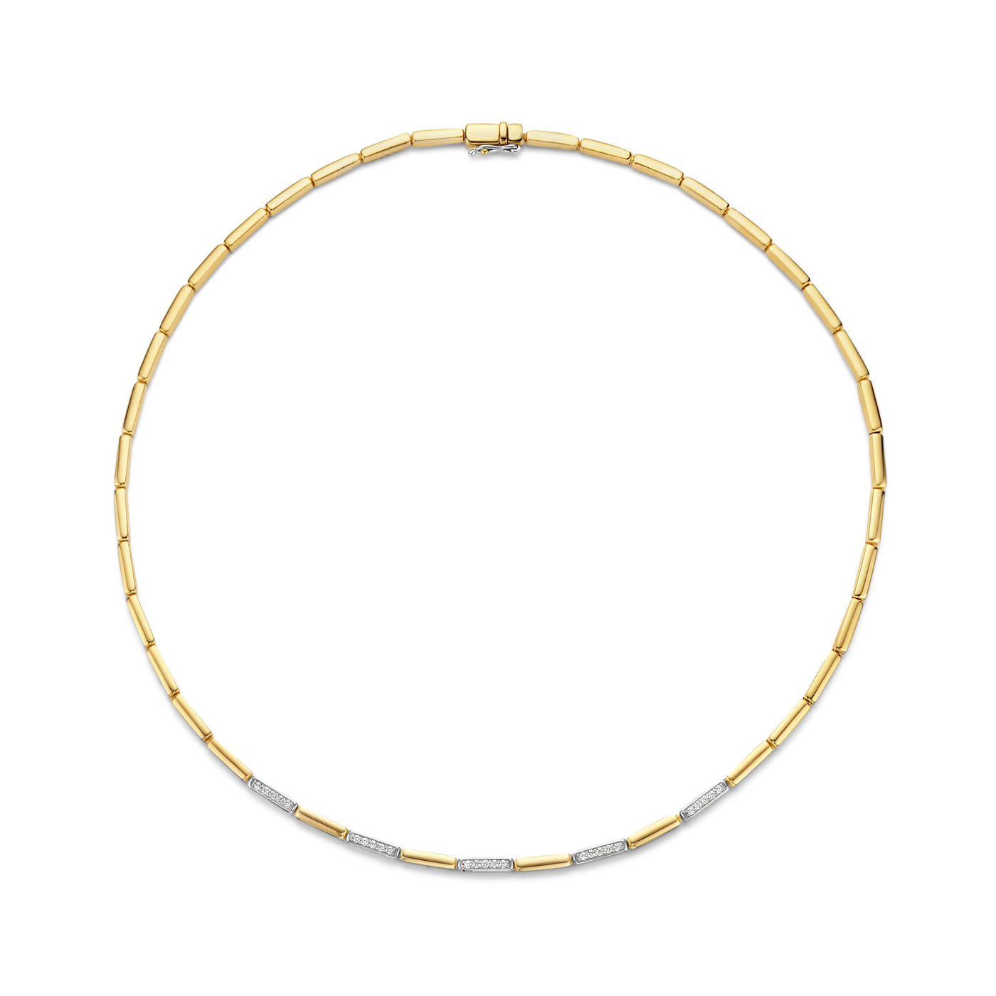 Ti Sento Gold Mix Segments Statement Necklace - Rococo Jewellery