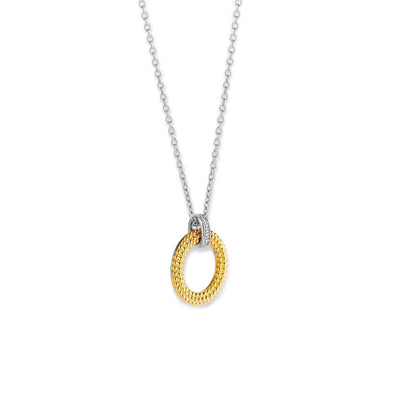 Ti Sento Gold Circular Pendant Necklace - Rococo Jewellery