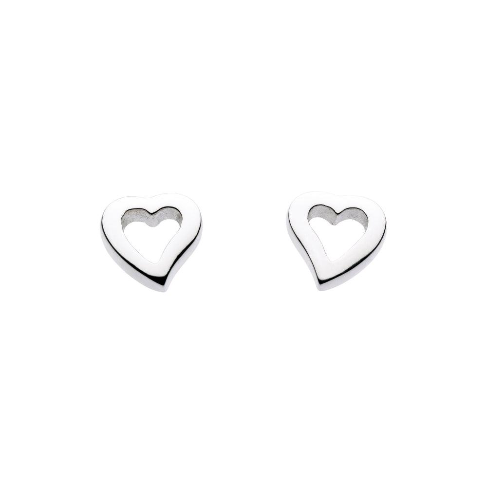 Dinky Simplistic Open Heart Stud Earrings - Rococo Jewellery