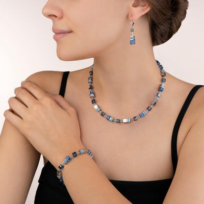 Coeur De Lion GeoCUBE® Sodalite & Haematite Blue Necklace - Rococo Jewellery