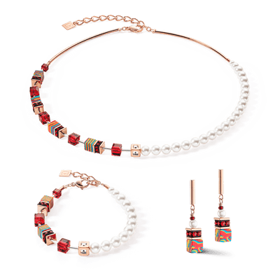 Coeur De Lion GeoCUBE® Fusion Festive Red Earrings - Rococo Jewellery