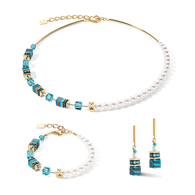 Coeur De Lion GeoCUBE® Fusion Festive Turquoise Earrings - Rococo Jewellery