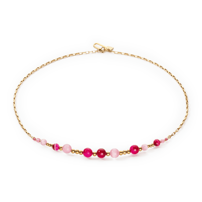 Coeur De Lion Candy Spheres Gold and Pink Necklace - Rococo Jewellery