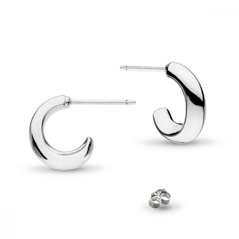 Kit Heath 12mm Bevel Cirque Semi Hoop Earrings in Sterling Silver - Rococo Jewellery