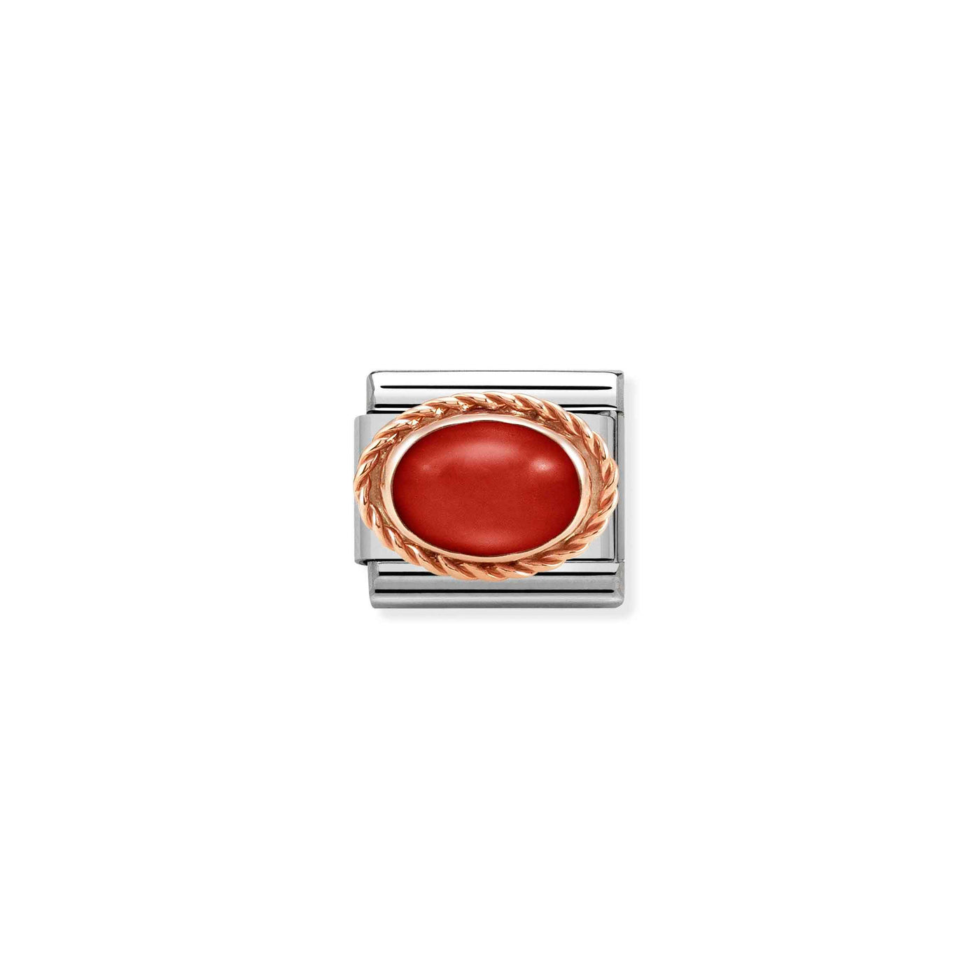Nomination Classic Rose Gold and Red Coral Link - Rococo Jewellery