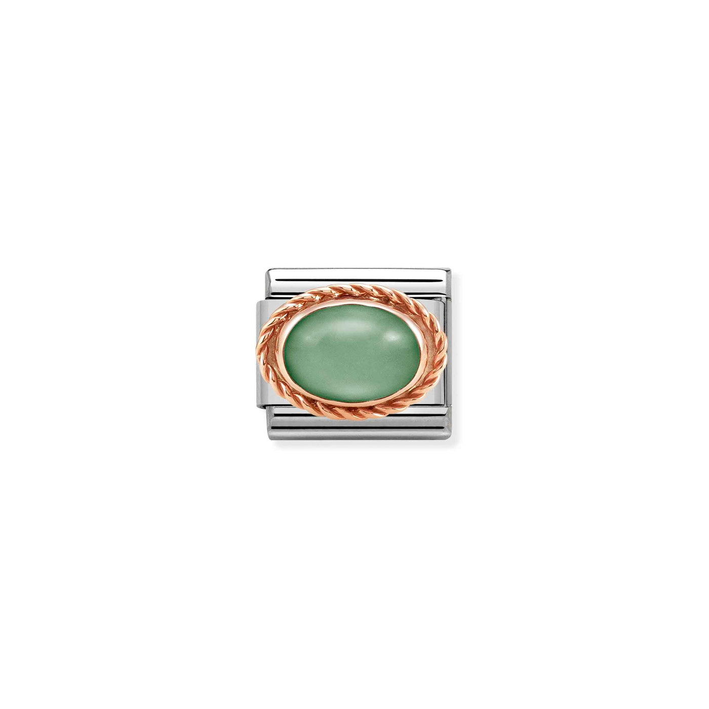Nomination Classic Rose Gold and Green Aventurine Link - Rococo Jewellery