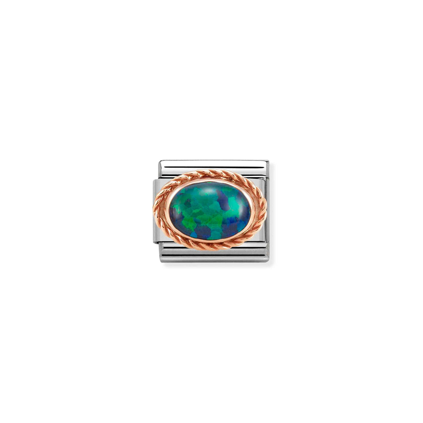 Nomination Classic Rose Gold and Green Opal Link - Rococo Jewellery