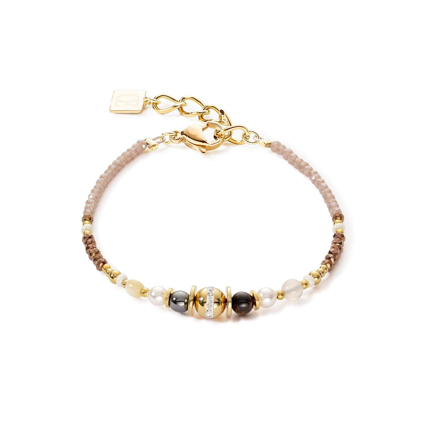 Coeur De Lion Brown Crystals and Pearls Bracelet - Rococo Jewellery