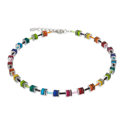 Coeur De Lion Multicolour Swarovski® Crystals Geo Cube Necklace - Rococo Jewellery