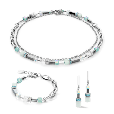 Coeur De Lion Mint Green GeoCUBE® Fusion Multiwear Necklace - Rococo Jewellery