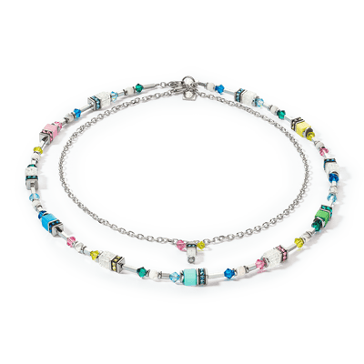 Coeur De Lion Summer Dream Silver and Multicolour Pastel Necklace - Rococo Jewellery