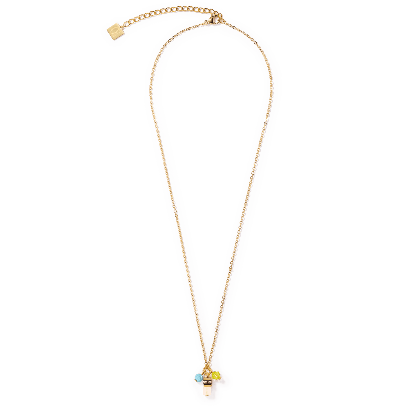 Coeur De Lion Small Guardian Gold Multicolour Pastel Necklace - Rococo Jewellery
