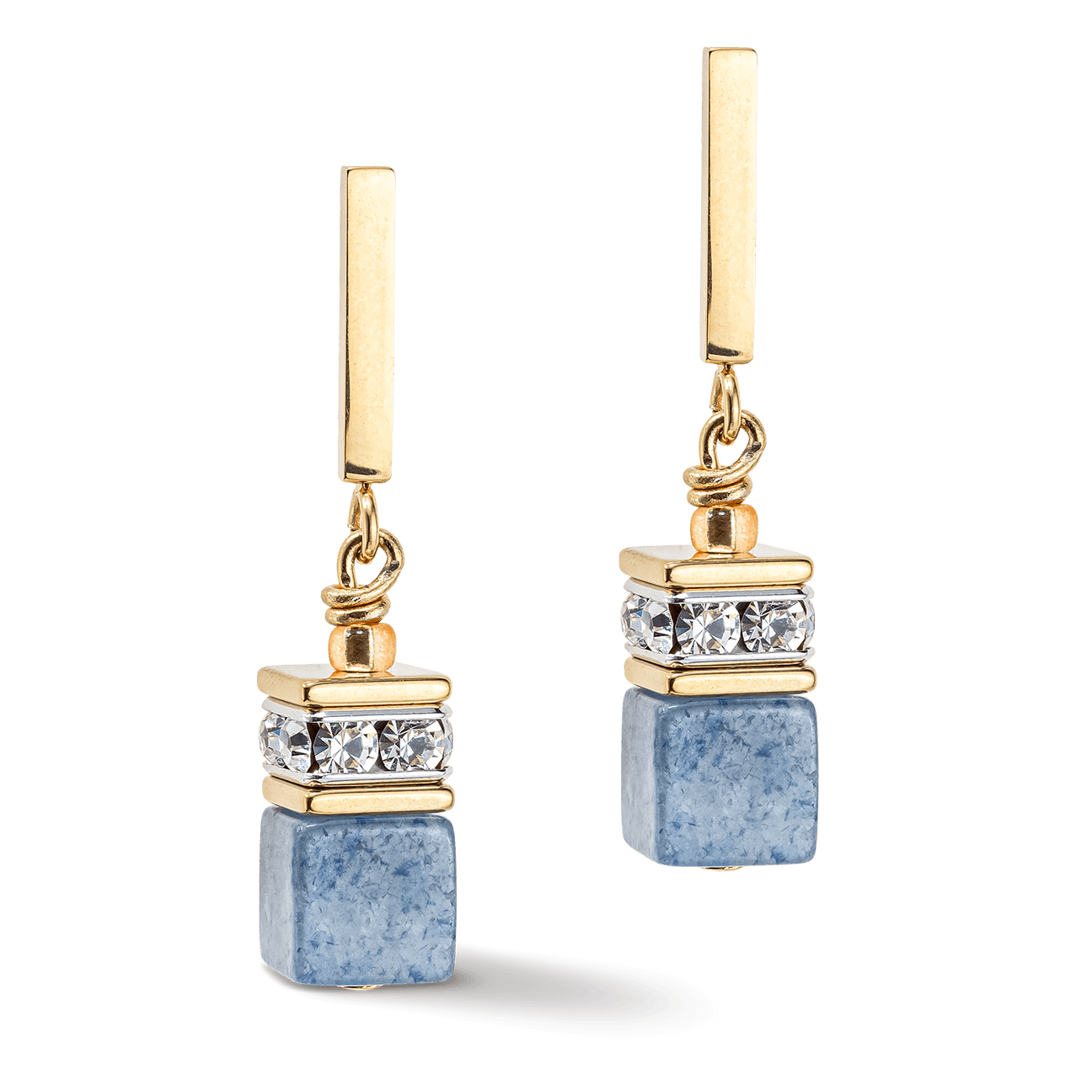 Coeur de Lion Iconic Precious Blue GeoCUBE® Earrings - Rococo Jewellery