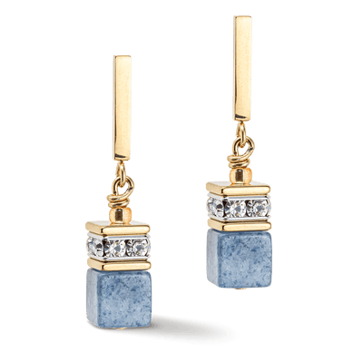 Coeur de Lion Iconic Precious Blue GeoCUBE® Earrings - Rococo Jewellery