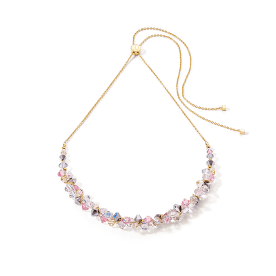 Coeur de Lion Gold Plated Light Rose Dancing Crystals Necklace - Rococo Jewellery