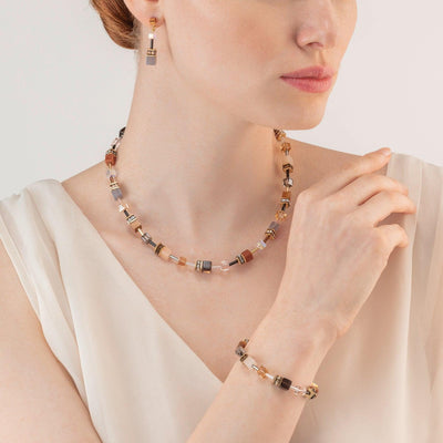 Coeur De Lion GeoCUBE® Iconic Precious Brown Earrings - Rococo Jewellery