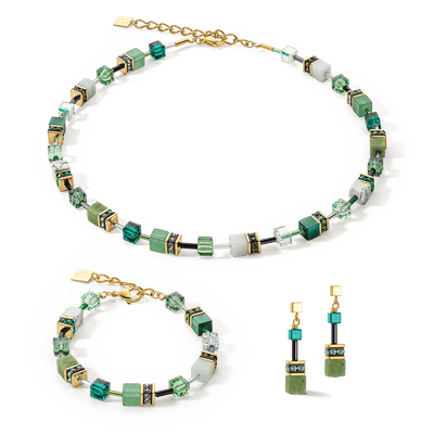 Coeur de Lion Iconic Precious Green GeoCUBE® Earrings - Rococo Jewellery