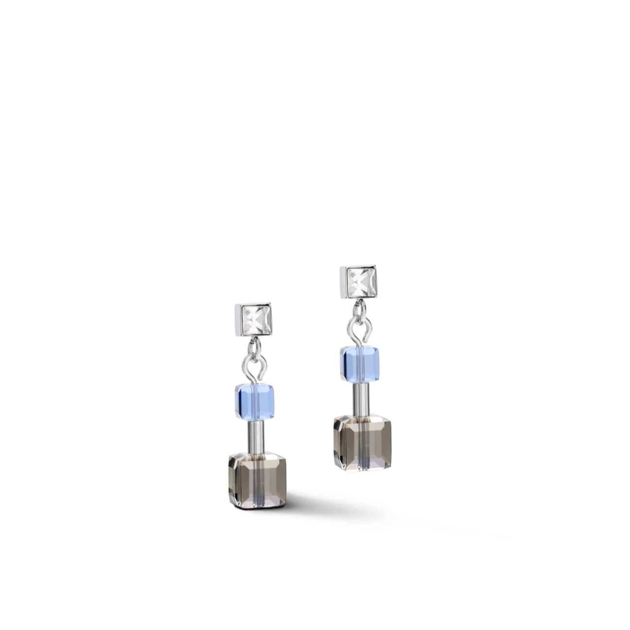 Coeur De Lion Blue Minimalist Crystals GeoCUBE® Earrings - Rococo Jewellery